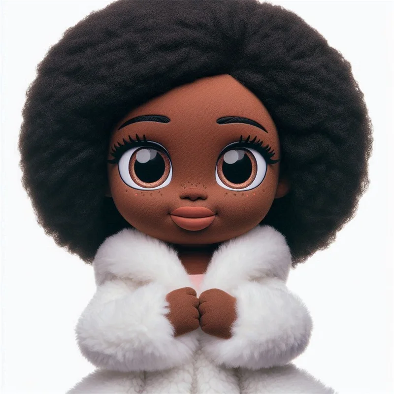 Custom OEM Personalized Soft Baby African Plush Rag Doll Custom Plush Black Fairy Doll For Sleeping