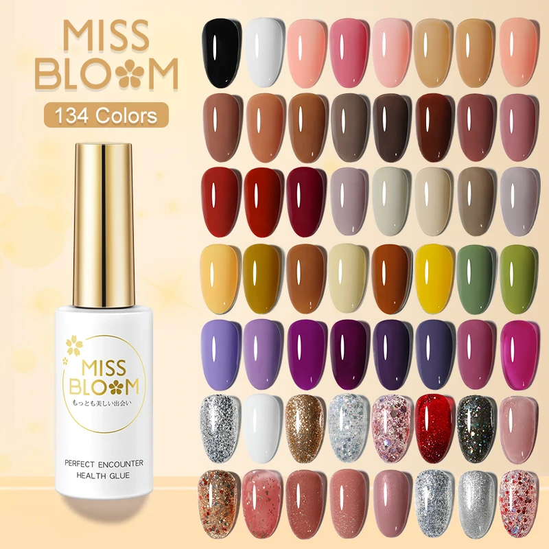 MISSBLOOM 15ml High Quality 134 Colors Nail Polish Semi Permanent Gel Varnish Wholesale Soak off Nail Art UV Gel