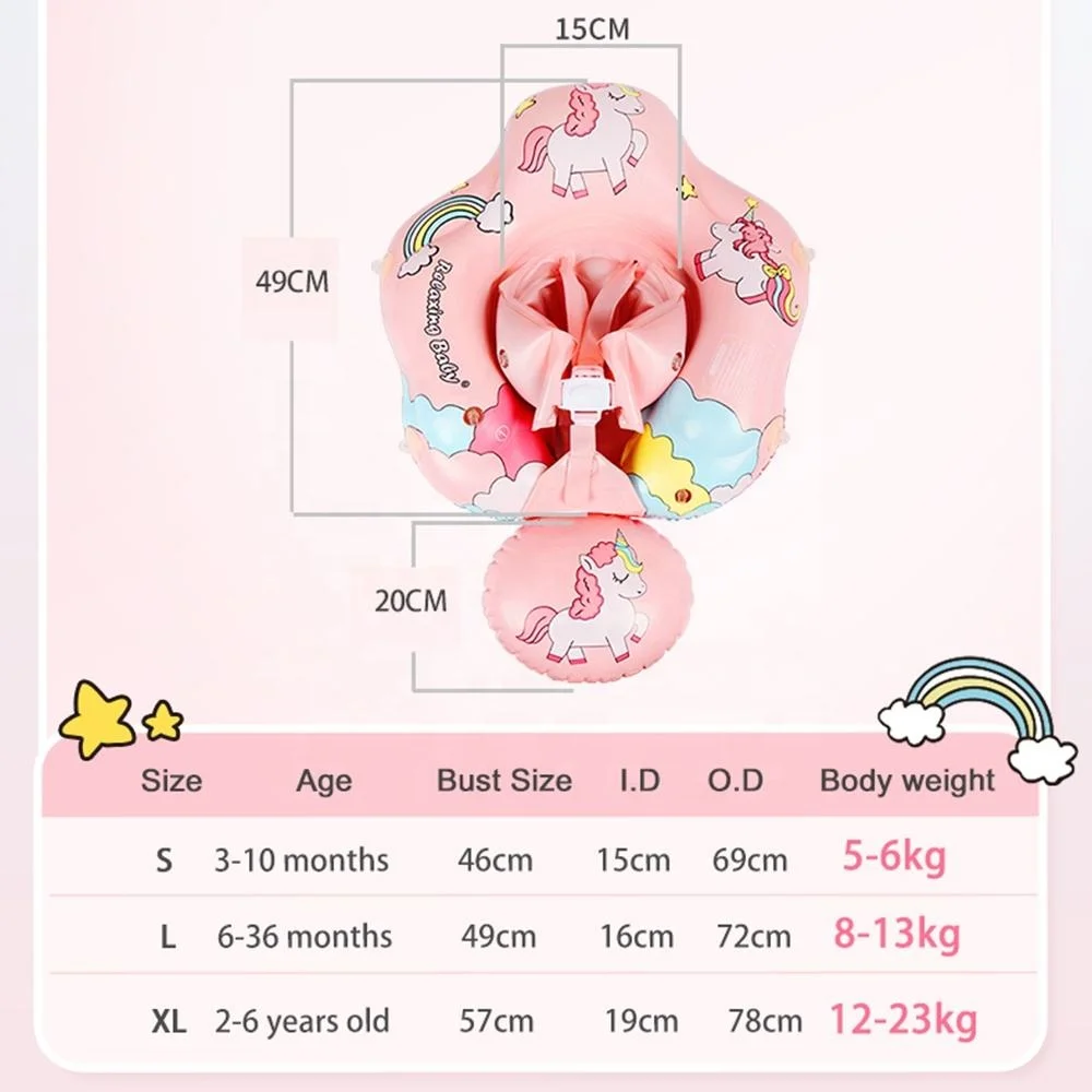 Custom Wholesale Cute Inflatable Swimming Ring Safe Swimming Trainer Baby Float For Pool