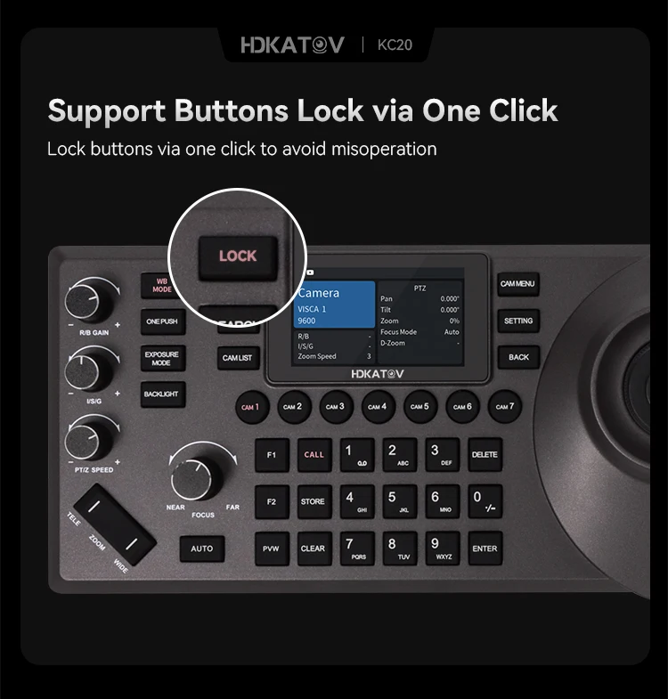 HDKATOV IP PTZ dome Camera Controller with 4D joystick and Multiple Control Protocols, usb 4D precision Joystick