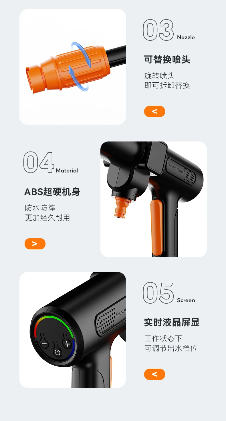 Wireless Brushless Portable High Pressure Car Washer sprayer 24V 48V Power lithium water gun