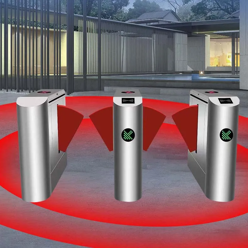 Fingerprint Access Control Flap Barrier Building Counter Entrance Exit Turnstile For Ticket Management System