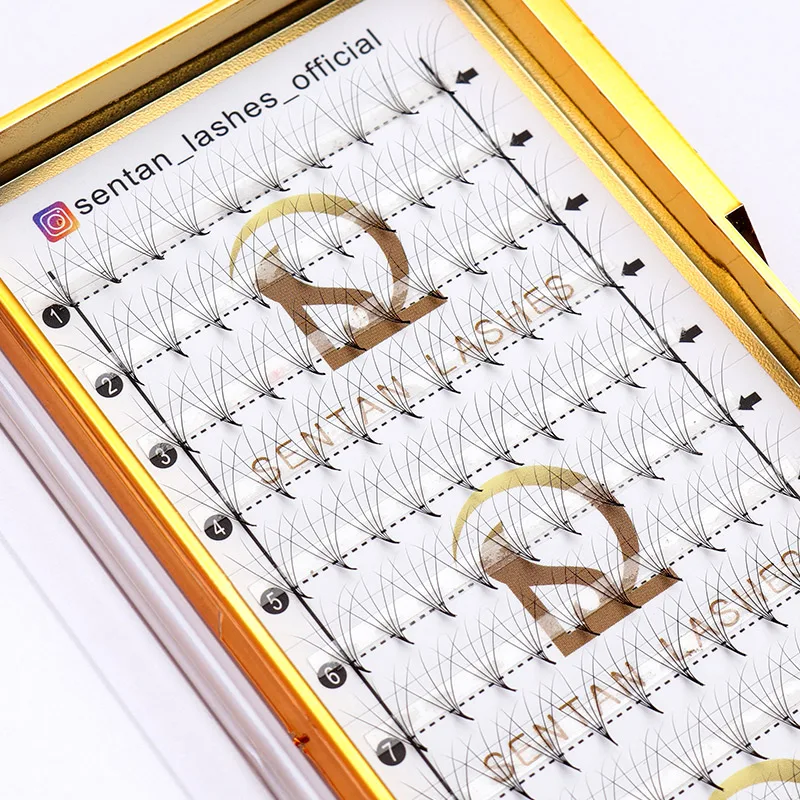 SENTAN LASHES super thin base 0.03 0.05 0.07 5d pointy slim base dark color 5d pre made fans lash extensions
