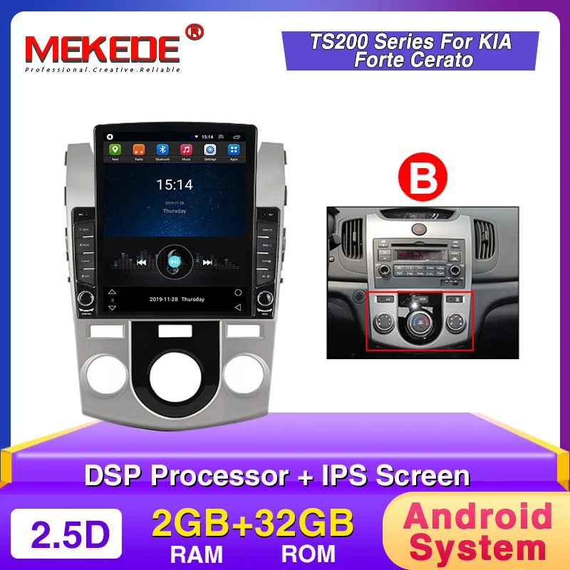 MEKEDE tesla Android 9 2G + 32G 4Core dvd-плеер для автомобиля KIA Форте Cerato 2008-2012 радио стерео аудио SWC GPS Wi-Fi BT IPS