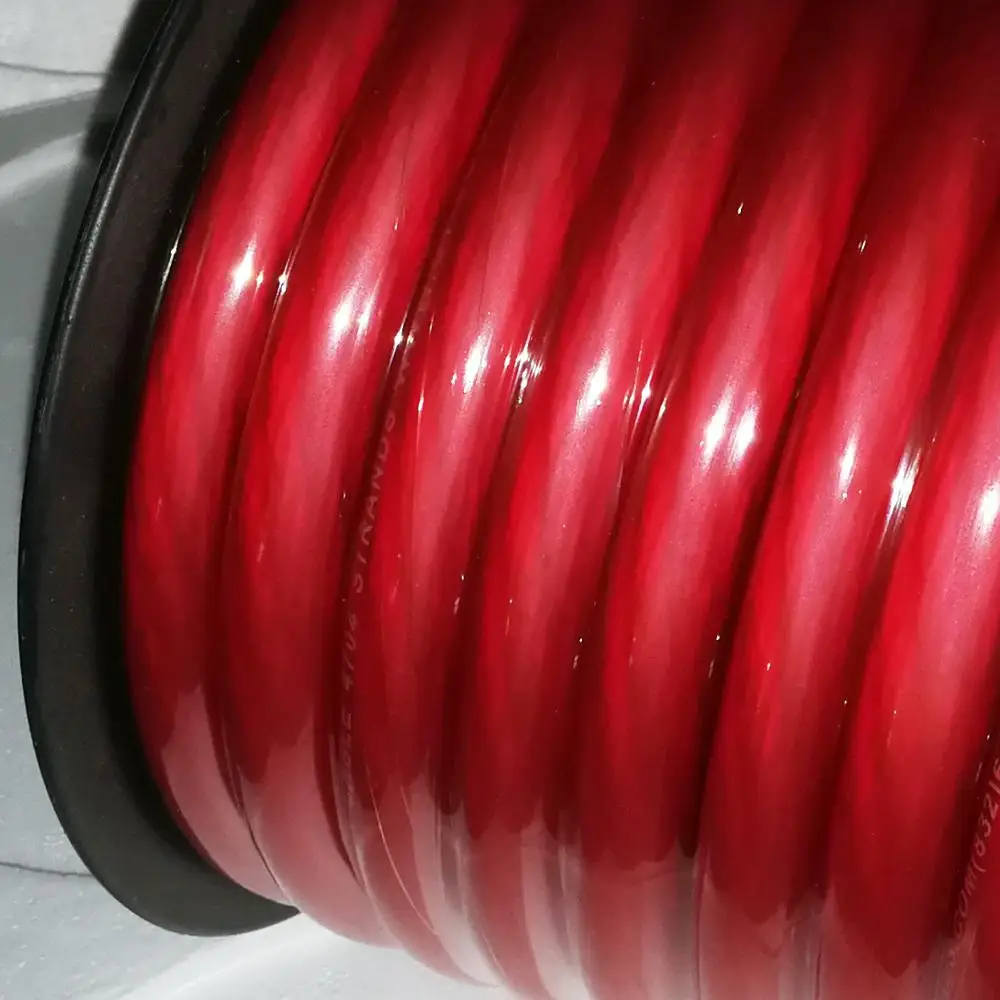 Автомобильный аудио-кабель 1/0 GA AWG, кабель заземления, гибкий кабель CCA OFC PVC для установки автомобильного усилителя звука, доступно 5 цветов