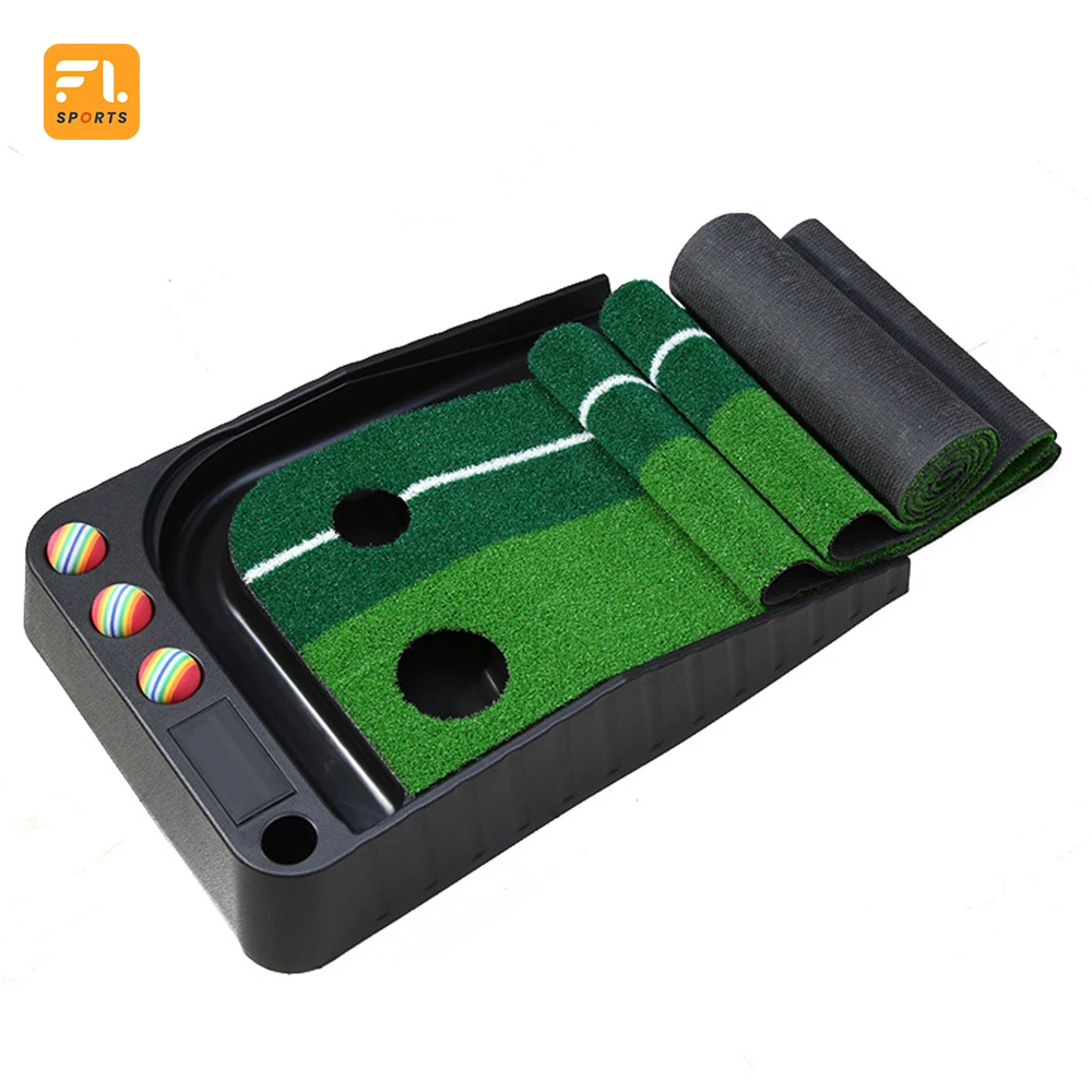 Indoor Golf Putting Mat with Auto Ball Return Golf Practice Mat Easy to store Golf Track Mat