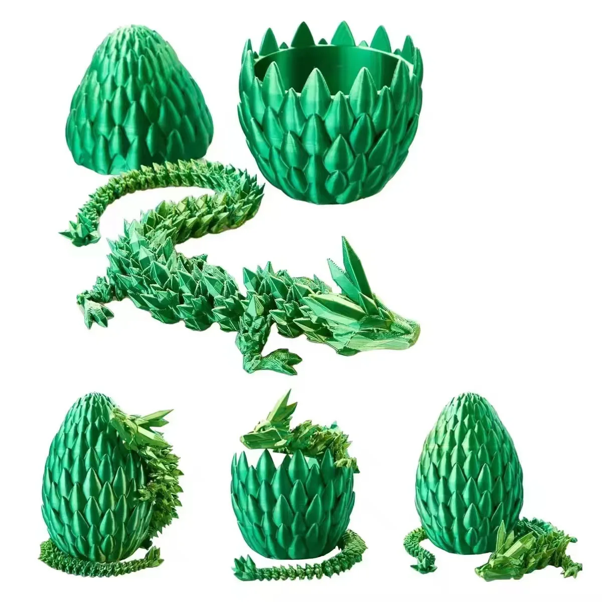 2024 Hot Selling Wholesale 3D Printed Dragon Eggs with Dragon Inside Crystal Movable Articulated FDM Printing Dragon Egg Toy