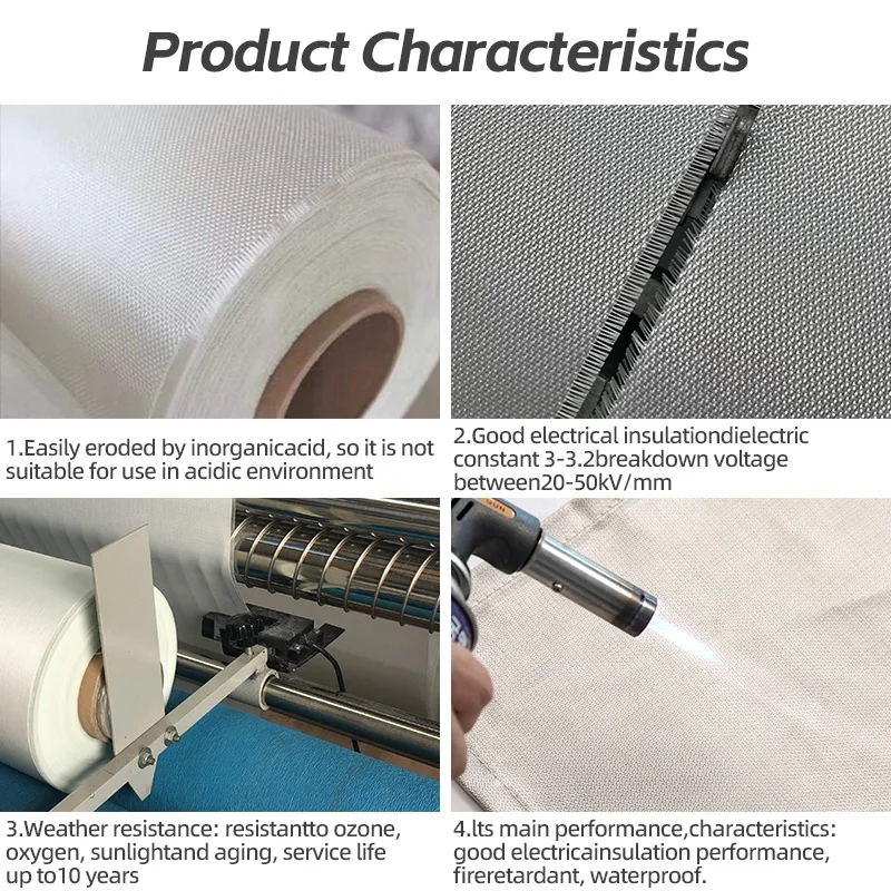 Factory Wholesale Industrial insulation Satin fiberglass fabric for wooden houses