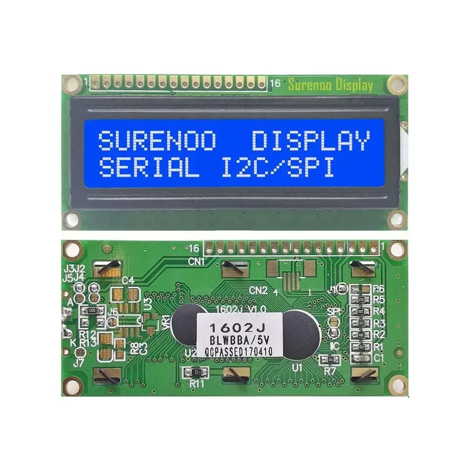 B2B-80*36MM Serial I2C/IIC or SPI Interface AIP31068 162 16X2 1602 Character LCD Module Display Screen LCM with LED Backlight