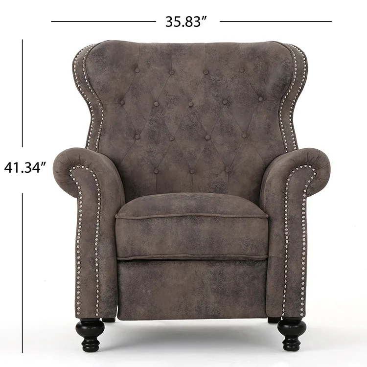 Living room Greyish Brown push back sofa