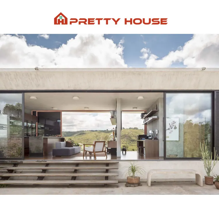 Heavy Duty Big Vision Patio Door Slim Frame Balcony Three Panel Aluminum Sliding Glass Door Philippines