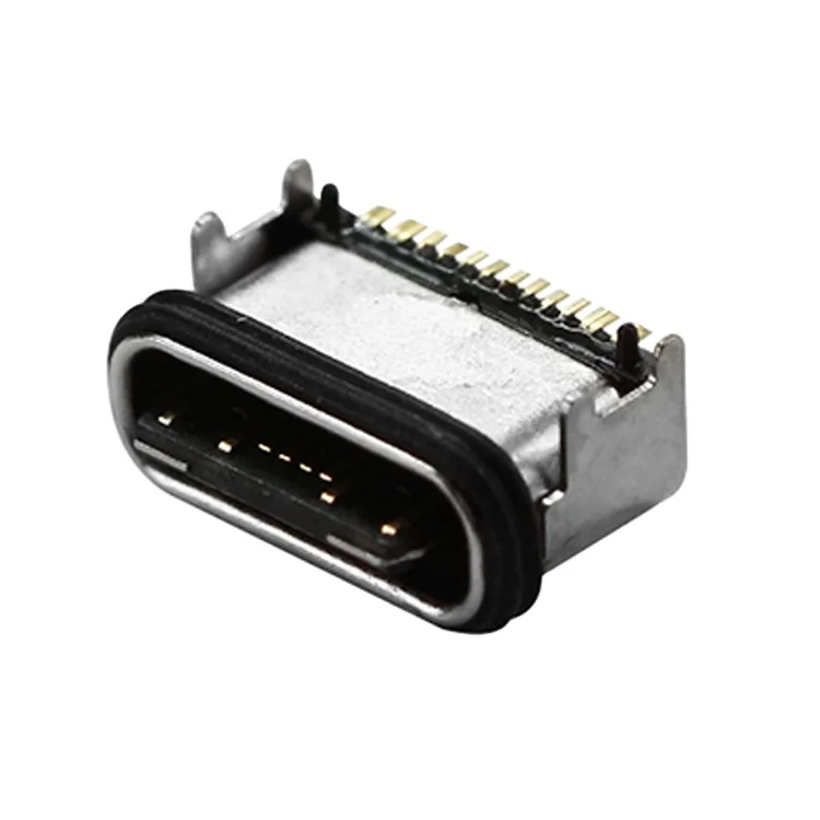 Водонепроницаемый панельный разъем Usb-C, монтажная печатная плата Ip65 Usbc 3,1 16Pin Smt Smd 16 6 Pin Ip67 2,0 Ip68, женский водонепроницаемый разъем Usb Type-C