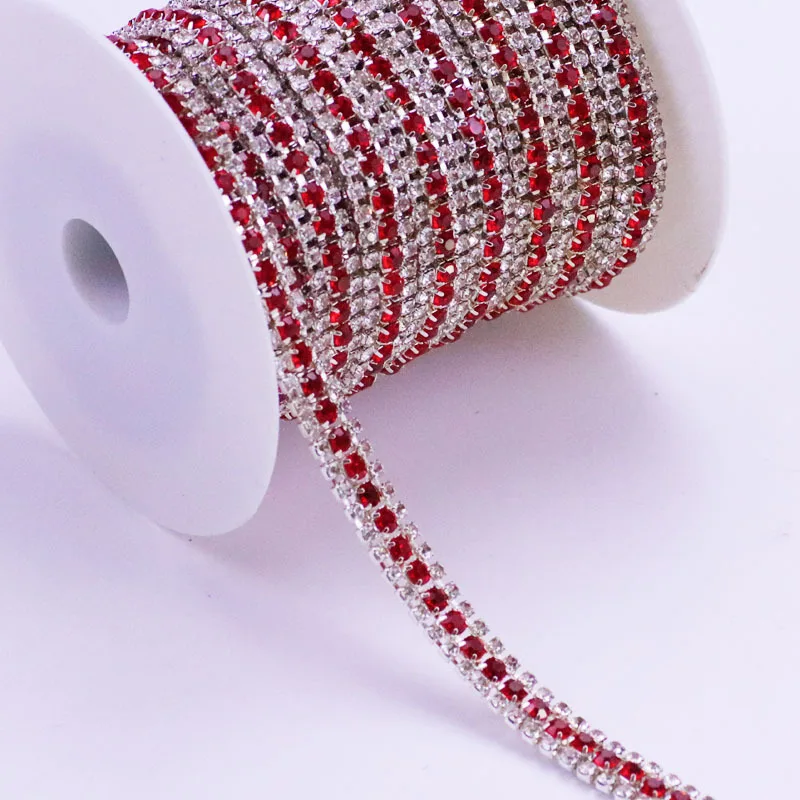 SC Hot Sale Diamond Sewing Trim Applique Crystal Rhinestone Cup Chain For Garment Accessories Elegant Crystal Rhinestone Chain