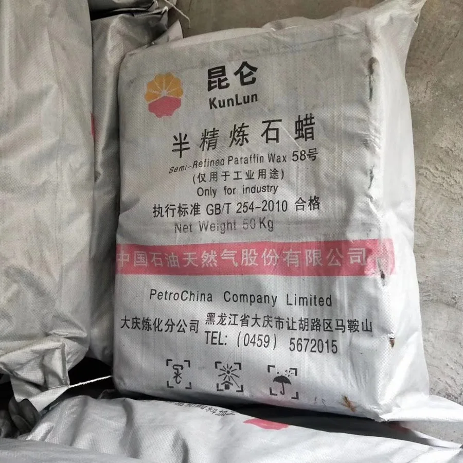 Kunlun Fushun 56-58 Melting Point fully refined paraffin wax 0.5%Oil Content solid Kunlun paraffin wax