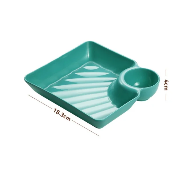 Reusable Plastic Dish Plates with Built-in Cup Holder for Tailgating Camping Picnics