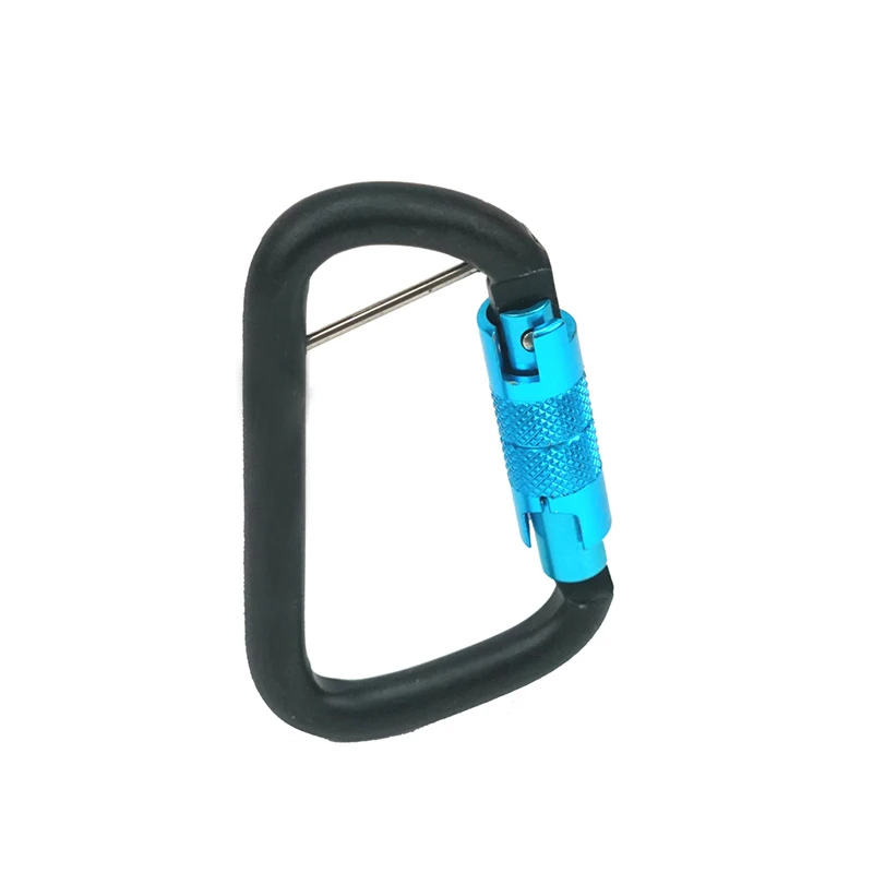Climbing Carabiner Aluminum Screw Locking Gate Heavy Duty D Shape Hiking Carabiner Hook Clip Dog Leash Hook