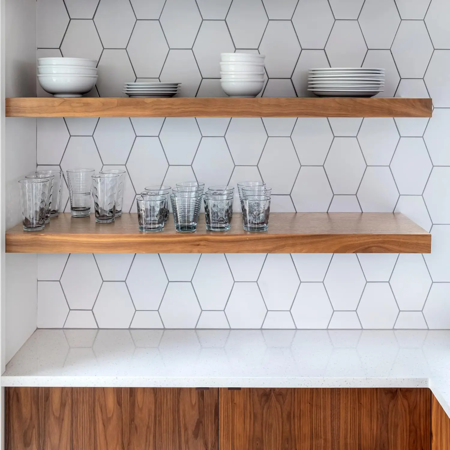 Customized Floating Teak Wood Shelves for Bathroom Bedroom Living Room Kitchen-Folk Art Style Wooden Wall Decorations