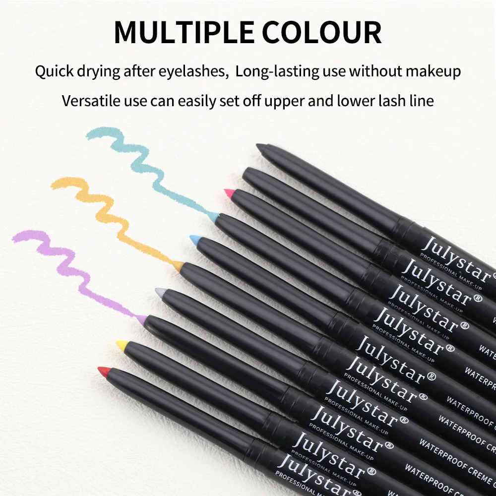 10 colors Colorful Eyeliner Crayon Private Label Waterproof Creamy Gel Eyeliner Pencil