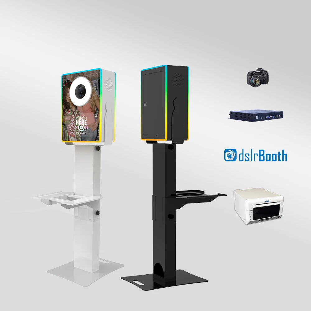 2025 Latest Trending 13.3 Mirror Photobooth Dslr Photo Booth Machine with Printer Shelf Selfie Photo Booth Machine