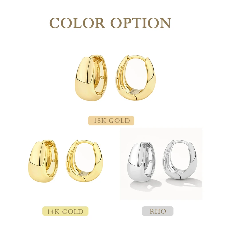 925 Sterling Silver 14K Vermeil Gold Plated Jewelry Women Chunky  Hoop Huggie Earrings For Jewellery Wholesaler