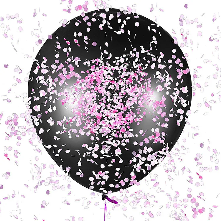 Nicro 36 дюймов; Цвет: черный; Большие гигантские большие латексные Baby Shower пол выявить конфетти воздушные