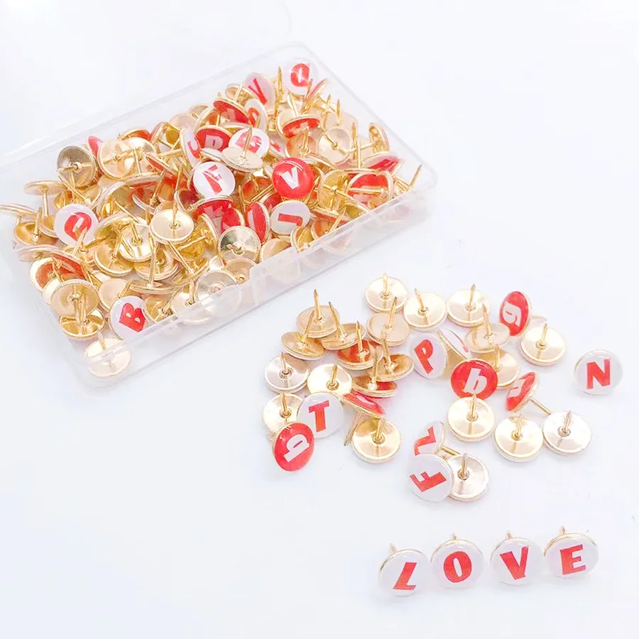 Creative glue pushpin Red letter pushpin office teaching DIY marking map decorative thumbtack