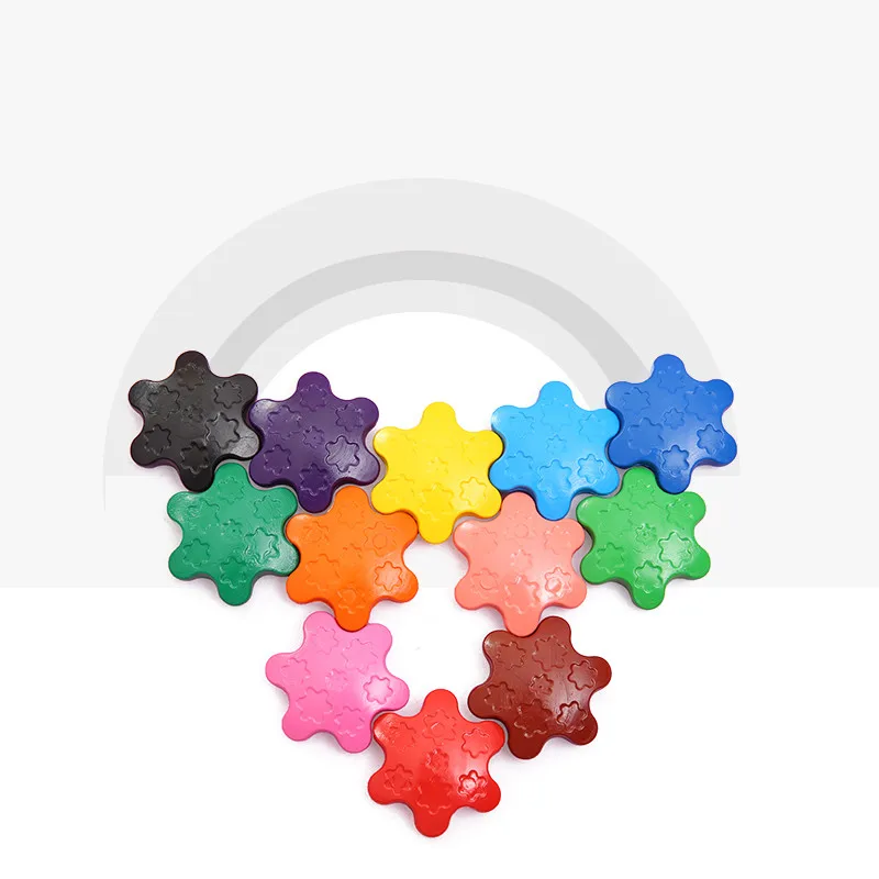 
stationery gift set 3D plastic snowflake crayons for painting 12 colors with show box 