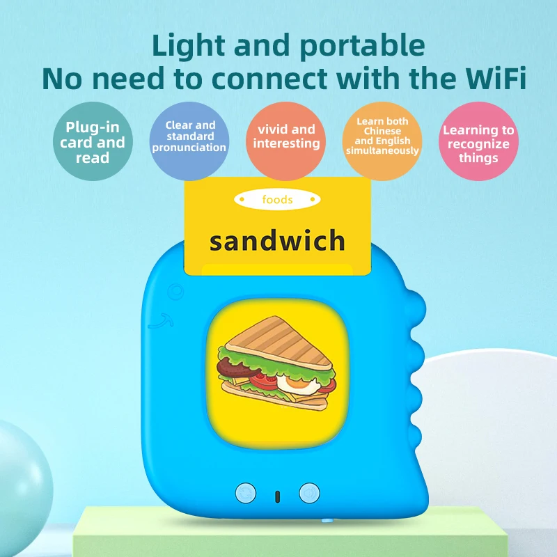 2022 Children Early Learning Gift English Learning Books For Kids Musical Book Kids English Voice Learning Card Machine