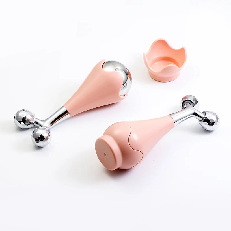 Y shaped 3d Facial Massage Roller Ice Roller Cooling Massage Ball Beauty Metal Cyro Ice Globes