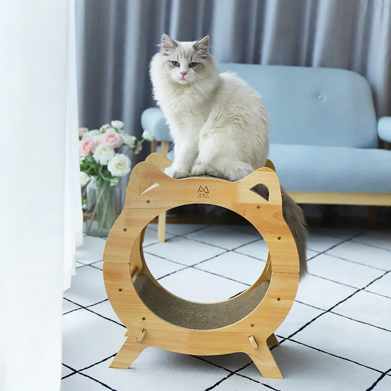 Pet Factory Cat Tree House Paper Cardboard Cat Scratcher Cave Wooden Cat House