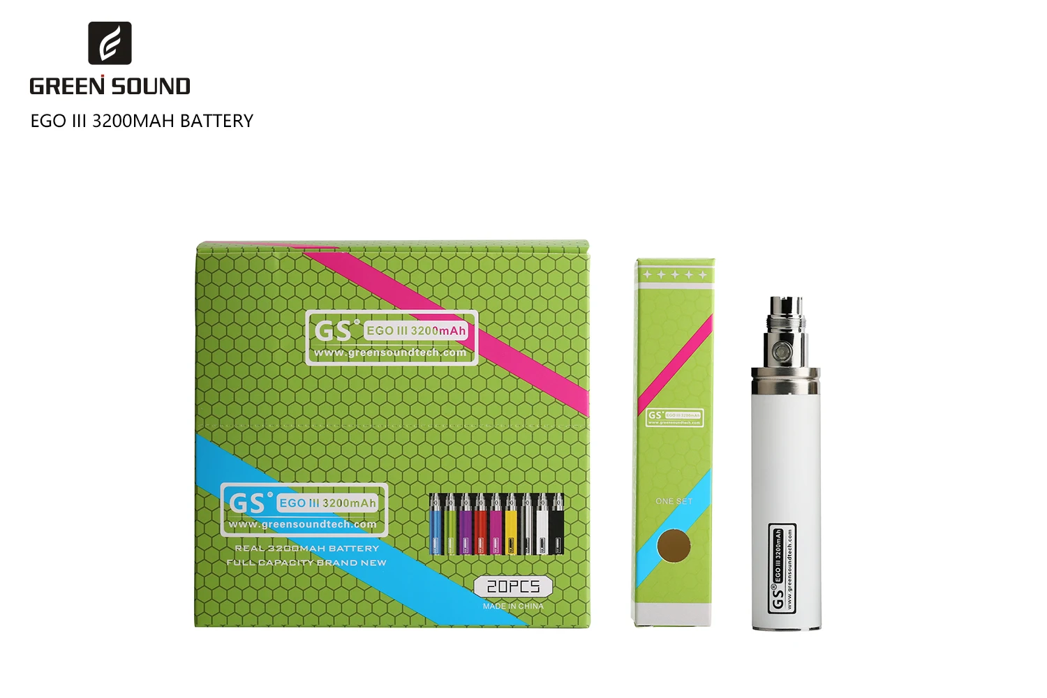 Original GS EGO III Battery 3200mAh  KONE 3200mAh Capacity for Vape 510 CE4 CE5 H2 MT3 Atomizer Tank Pen Kit