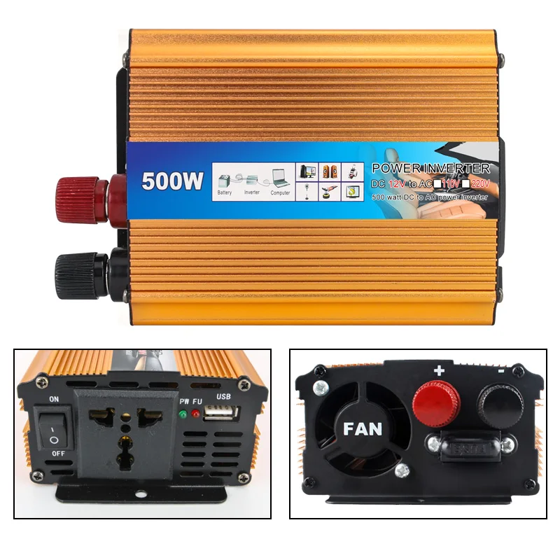Solar Pure Sine Wave Inverter 1000w 1600w 2200w 3000w 3kw 12v 24v To 110v 220v Dc To Ac Car Truck Voltage Converter