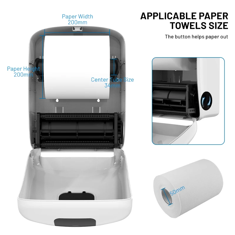 FQ-001 China Supplier Automatic Toilet Paper Towel Dispenser Auto Cut Hand Roll Holder Wall Mounted