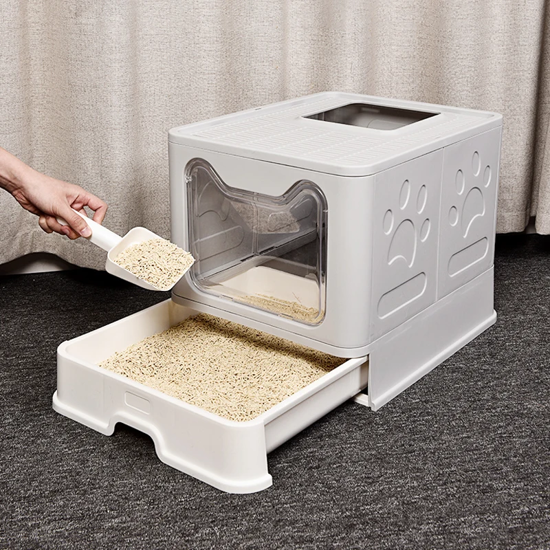 Amazon Top Wholesale Large Cat Litter Box Top-in Fully Enclosed Cat Litter Box Cat Toilet