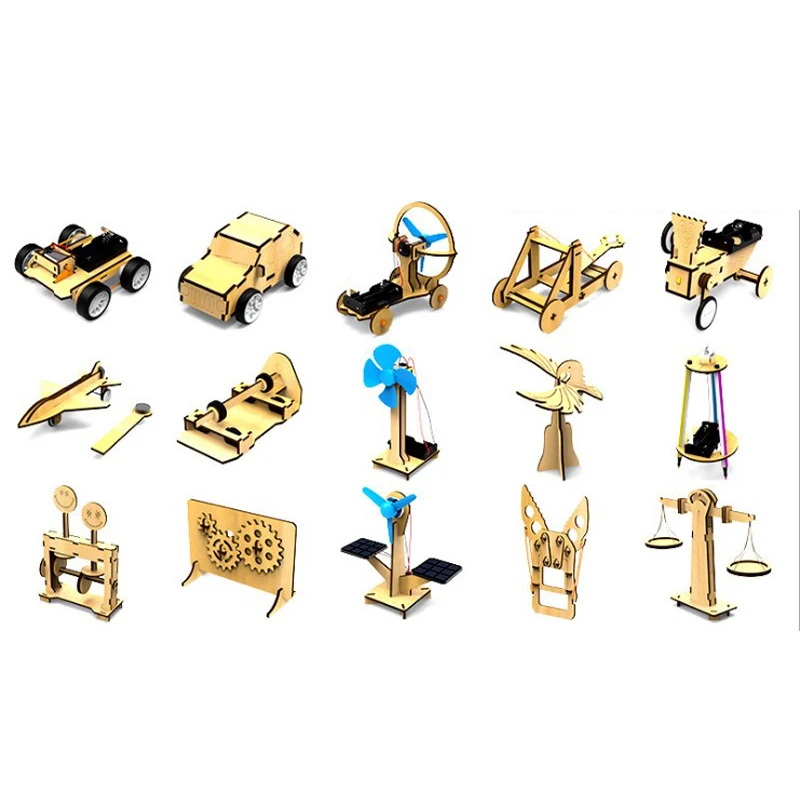 Wholesale kids wooden Educational Learning Engineering Mechanical Assembly Diy Science Kit  Toys For Kids
