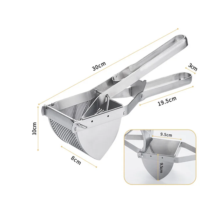 Stainless Steel Heavy Duty Squeezer Lemon Lime Citrus Squeezer and Vegetables Potato Masher Ricer