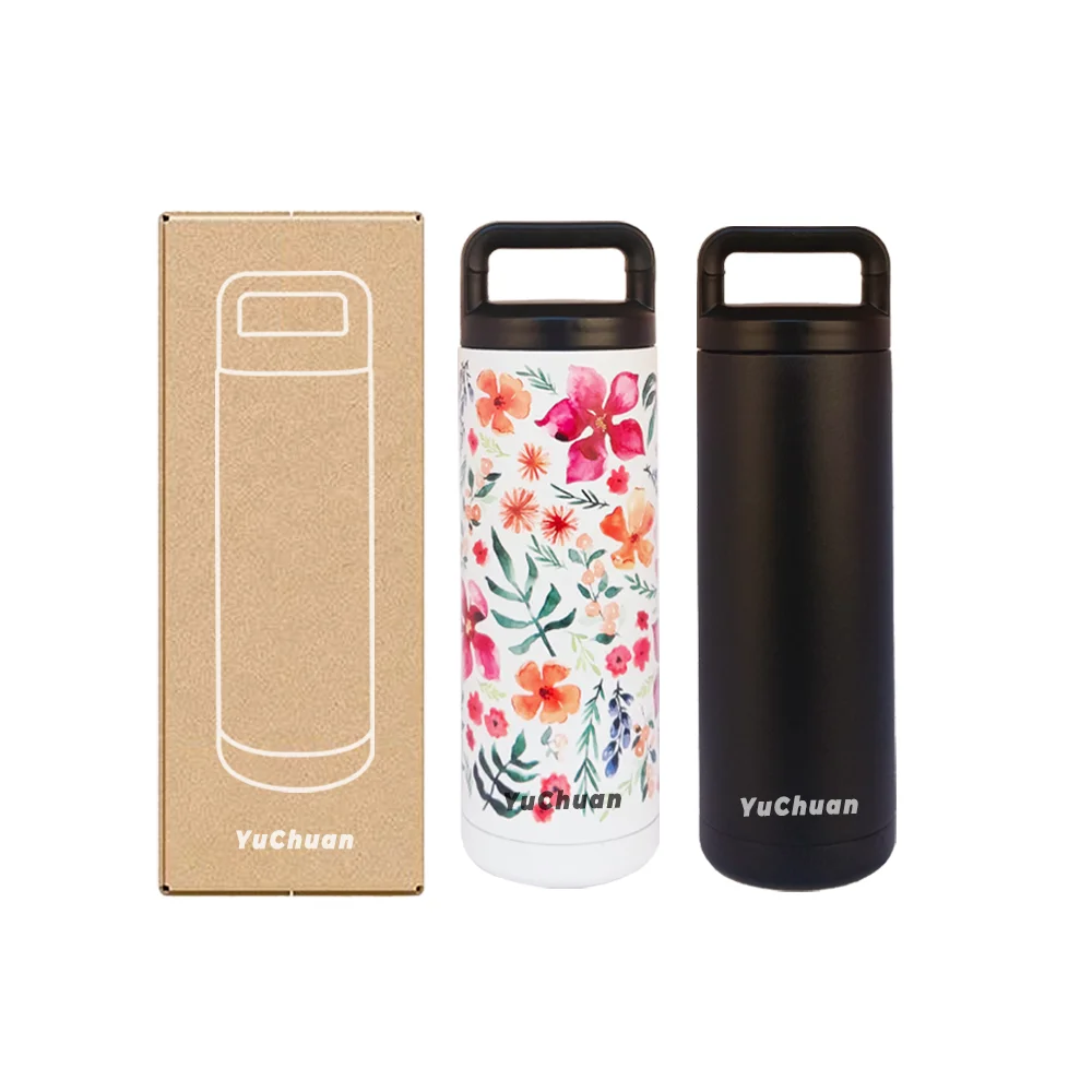 Wide Mouth Double Wall Vacuum Flask 18 OZ Stainless Steel Insulated Water Bottle for travelling
