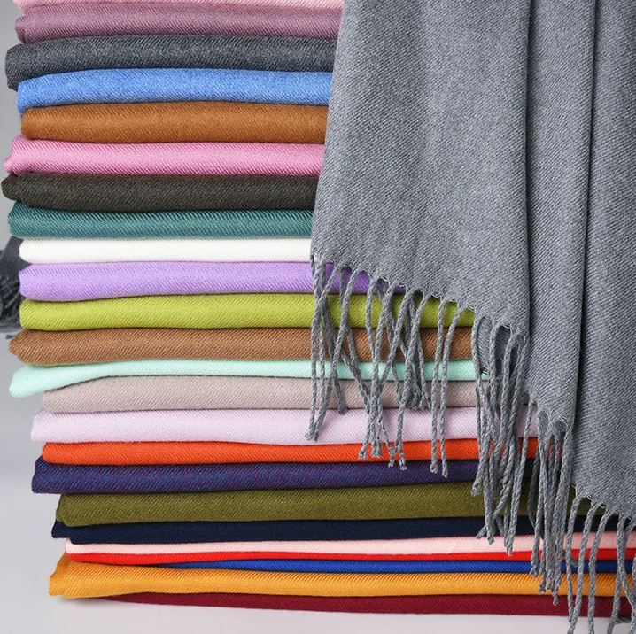 
Hot Sell Womens Soft Cashmere Long Scarf Pashmina Shawls Wraps Winter Pure Color Scarf 