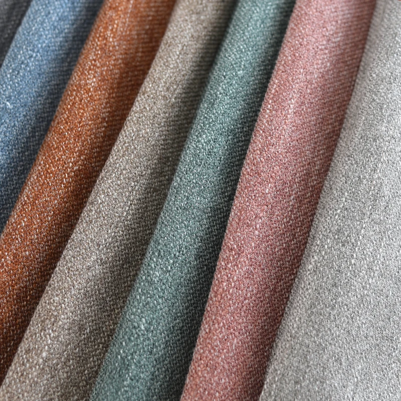 Hotel office Darkening Drapes fabric noise Reducing Heavy Linen look Blackout Window Home Textile polyester fabric for Curtains