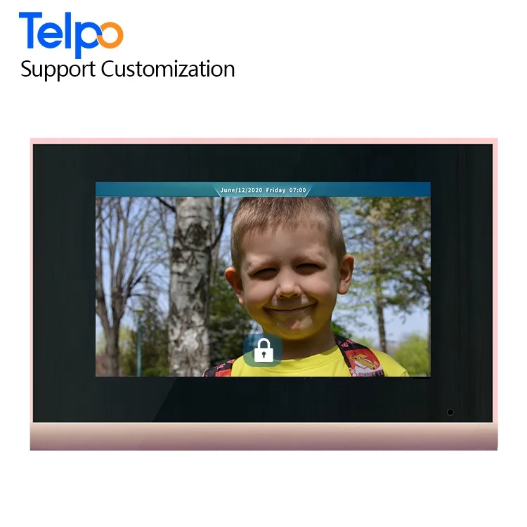 Мульти-квартира Tcp Ip видео домофон внутренний блок 7 дюймов сенсорный экран на стену дисплей домашней автоматизации