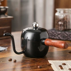 LIHONG 500ml Wholesale Black Coating Stainless Drip Tea Hand Pour Over Gooseneck Kettle Arabic Turkey Coffee Pot
