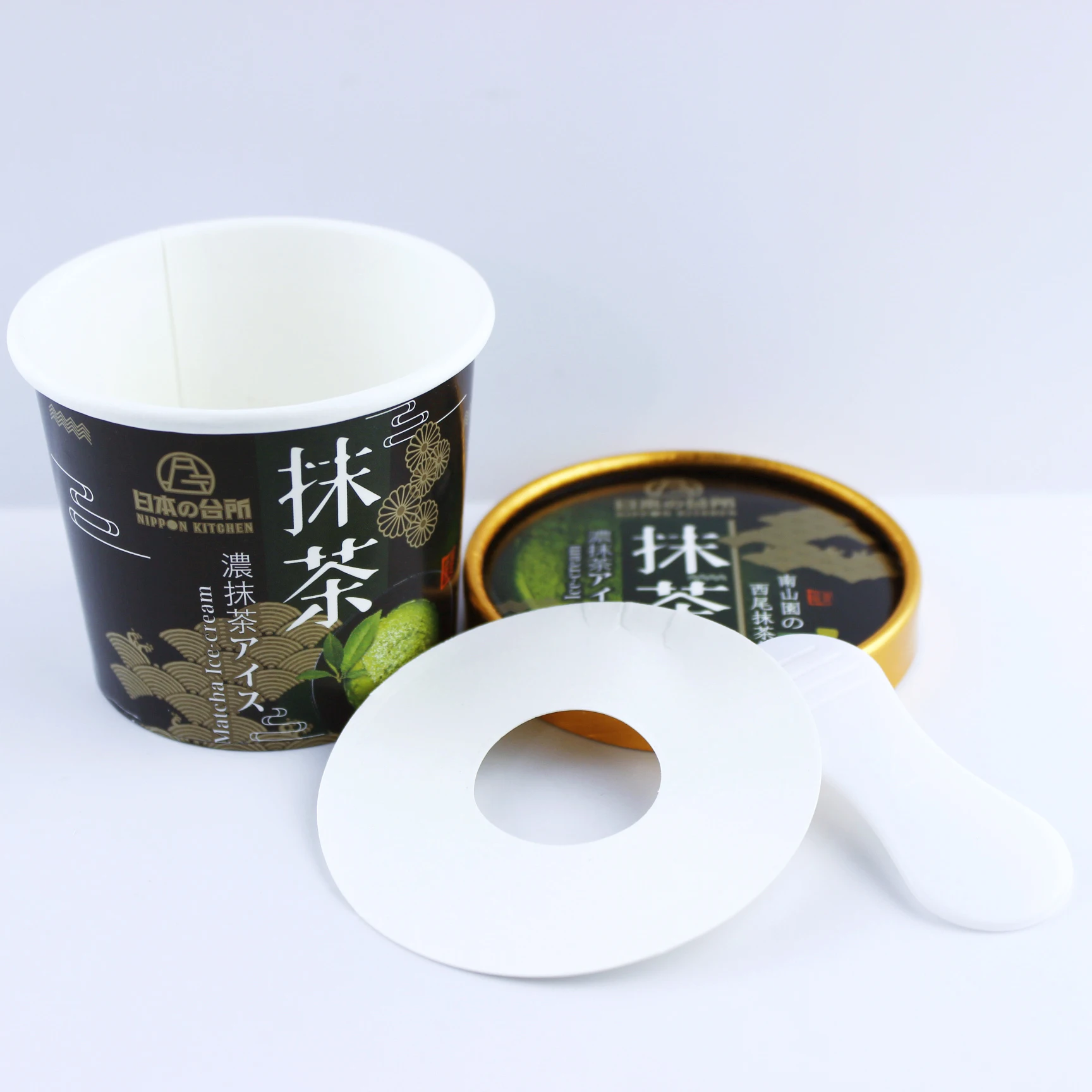 Ice Cream  Container 4oz Ice Cream Cup 100ml Ice Cream Bowl with lid and plastic spoon