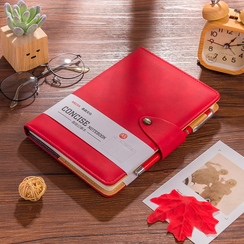 customization A5 B5 A4 simple sleeve core notebook skin-feeling sheepskin business notebook high-end gift notepad with buckle