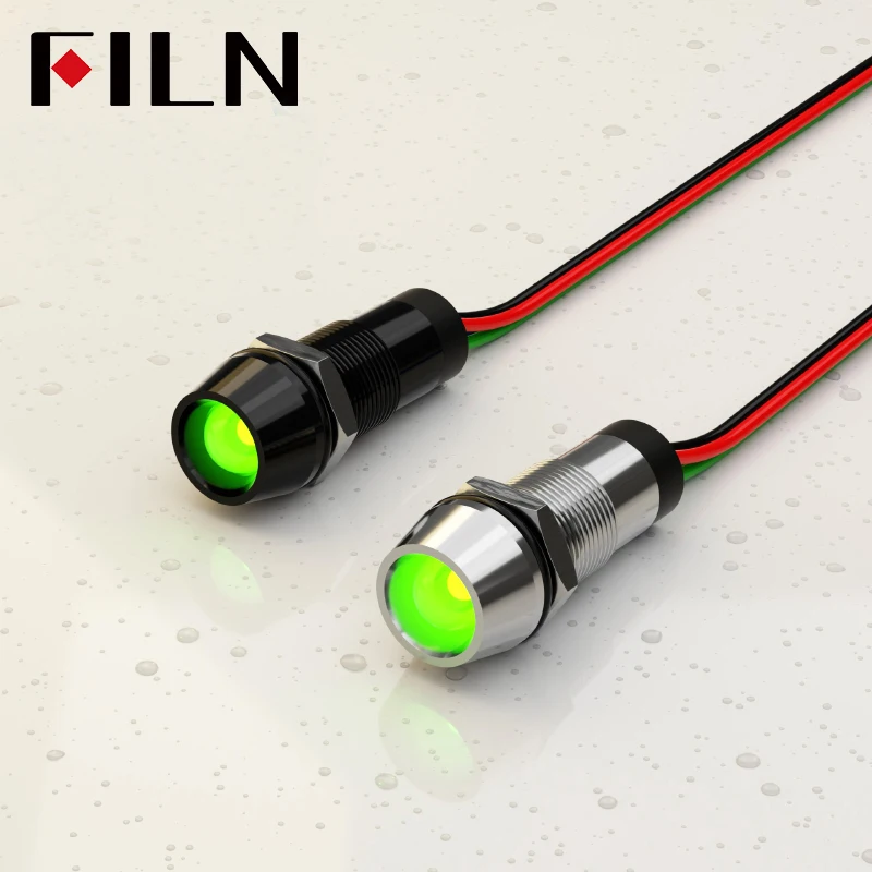 Waterproof 8mm Mounting Hole 12v 24v 220v led Signal Plastic Shell Indicator Light