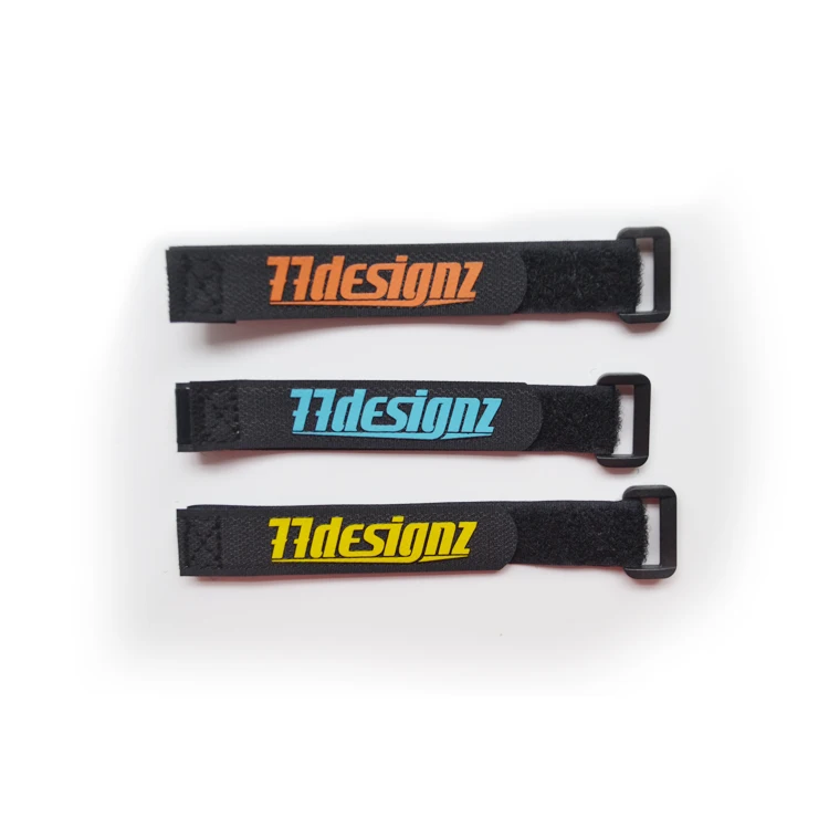 High Quality Battery Strap With Silicone Glue Hook And Loop Anti Slip Buckle Strap With Custom Logo Printed