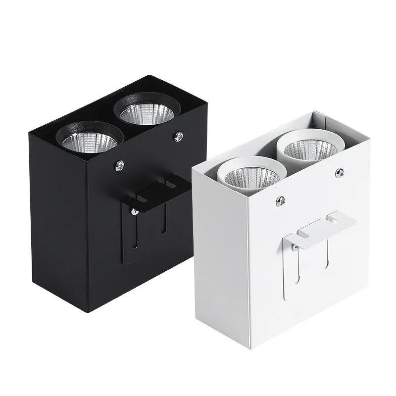 Aluminum square ceiling special strip light led square spotlight 5 10 15 cm grille downlight double head bean gall lamp