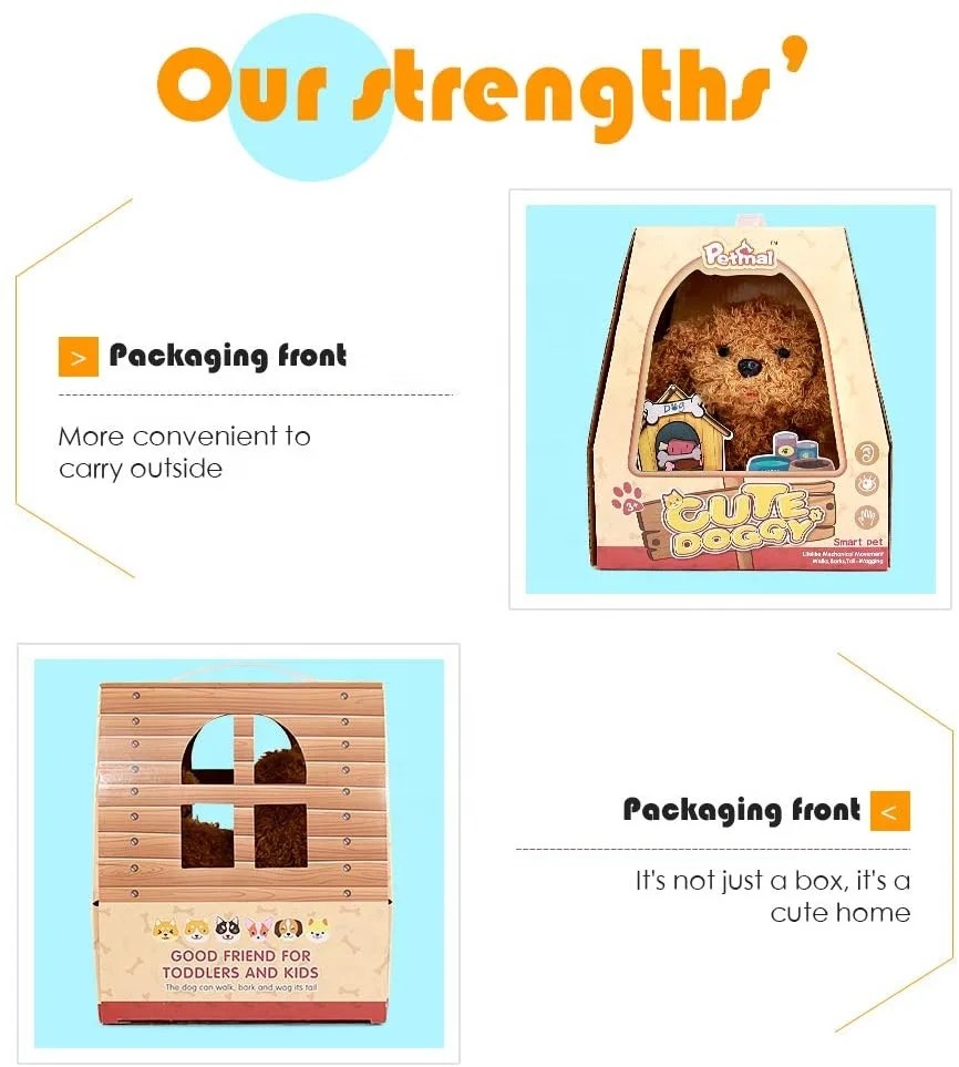 
Stuffed pet Plush Puppy Toy with Tail Wagging and Barking Electronic Dog Soft doll Educational Toys for Toddlers Kids 