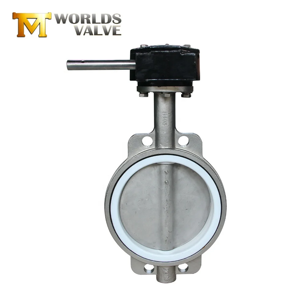 Cast iron CF8 Plate Standard 10K 100 A handle manual operated DK wafer butterfly valve