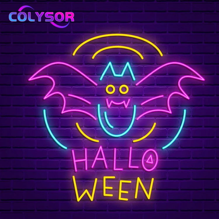 Scary Halloween Lamp Acrylic Board Home Decoration Holiday Custom Skull LED Neon Light Sign