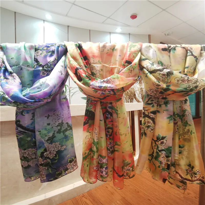 silk scarves 100%pure silk and head silk scarf chinese style des